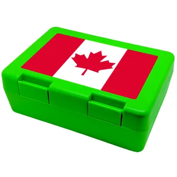 Canada flag, Children's cookie container GREEN 185x128x65mm (BPA free plastic)