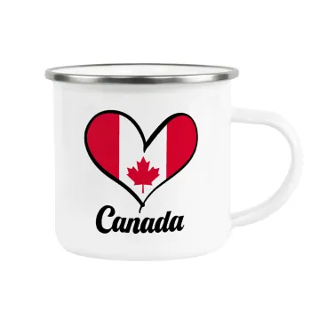 Canada flag, Κούπα Μεταλλική εμαγιέ λευκη 360ml