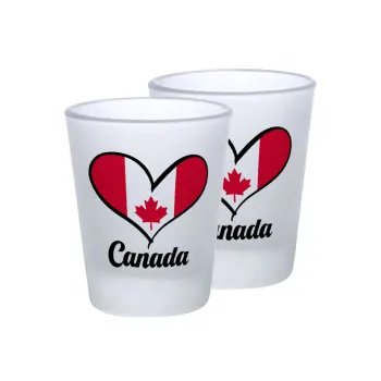 Canada flag, Σφηνοπότηρα γυάλινα 45ml του πάγου (2 τεμάχια)