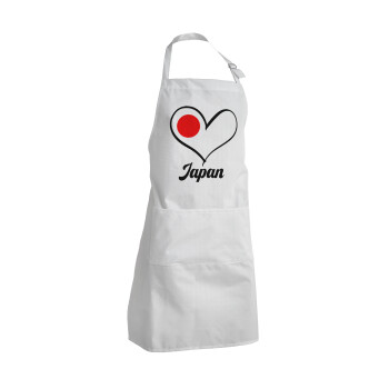 Japan flag, Adult Chef Apron (with sliders and 2 pockets)