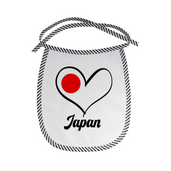 Japan flag, Σαλιάρα μωρού αλέκιαστη με κορδόνι Μαύρη