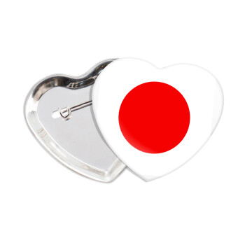 Japan flag, Κονκάρδα παραμάνα καρδιά (57x52mm)