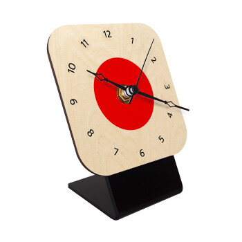 Japan flag, Quartz Table clock in natural wood (10cm)