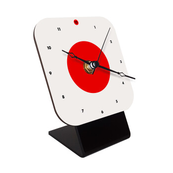 Japan flag, Quartz Wooden table clock with hands (10cm)
