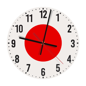Japan flag, Ρολόι τοίχου ξύλινο (30cm)