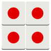 Japan flag, ΣΕΤ 4 Σουβέρ ξύλινα τετράγωνα (9cm)