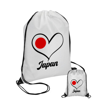Japan flag, Τσάντα πουγκί με μαύρα κορδόνια (1 τεμάχιο)