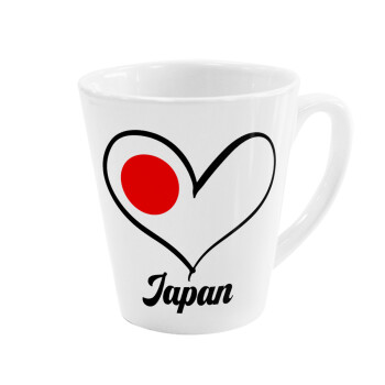 Japan flag, Κούπα κωνική Latte Λευκή, κεραμική, 300ml