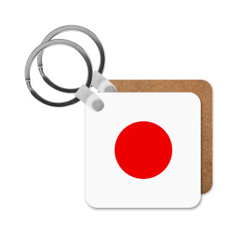 Japan flag, Μπρελόκ Ξύλινο τετράγωνο MDF