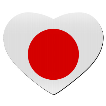 Japan flag, Mousepad heart 23x20cm