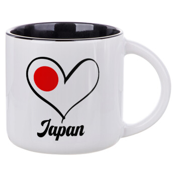 Japan flag, Κούπα κεραμική 400ml Λευκή/Μαύρη