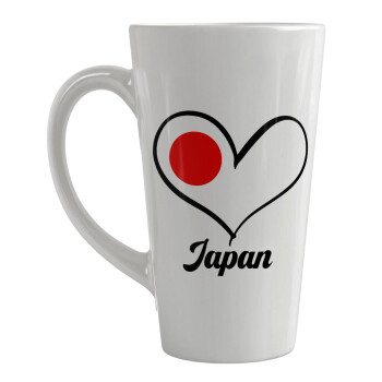 Japan flag, Κούπα κωνική Latte Μεγάλη, κεραμική, 450ml