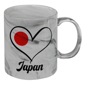 Japan flag, Mug ceramic marble style, 330ml