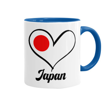 Japan flag, Mug colored blue, ceramic, 330ml