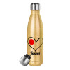 Glitter gold stainless steel thermos bottle, double-walled, 500ml
