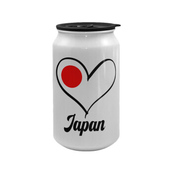 Japan flag, Κούπα ταξιδιού μεταλλική με καπάκι (tin-can) 500ml
