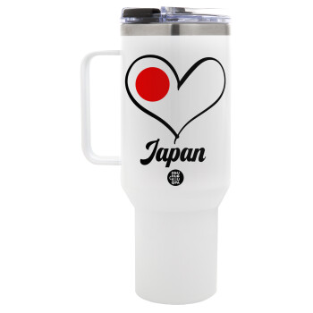 Japan flag, Mega Stainless steel Tumbler with lid, double wall 1,2L