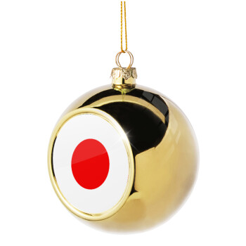 Japan flag, Golden Christmas tree ball ornament 8cm
