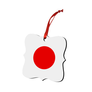 Japan flag, Χριστουγεννιάτικο στολίδι polygon ξύλινο 7.5cm