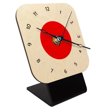 Japan flag, Quartz Table clock in natural wood (10cm)