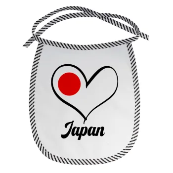 Japan flag, Σαλιάρα μωρού αλέκιαστη με κορδόνι Μαύρη