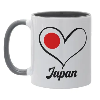 Japan flag, Mug colored grey, ceramic, 330ml