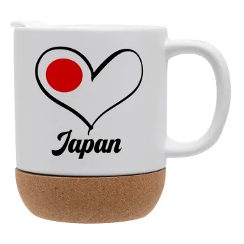 Japan flag, Ceramic coffee mug Cork (MAT), 330ml