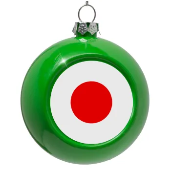 Japan flag, Green Christmas tree ornament bauble 8cm