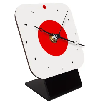 Japan flag, Quartz Wooden table clock with hands (10cm)
