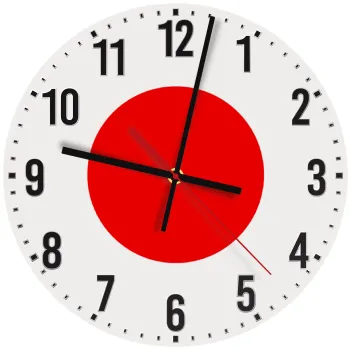 Japan flag, Ρολόι τοίχου ξύλινο (30cm)