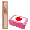 Easter Set, children's snack container PINK & scented flat Easter candle (30cm) (PINK)