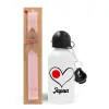 Easter Set, metallic aluminum bottle (500ml) & aromatic flat Easter candle (30cm) (PINK)