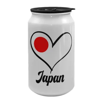 Japan flag, Κούπα ταξιδιού μεταλλική με καπάκι (tin-can) 500ml