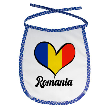 Romania flag, Σαλιάρα μωρού αλέκιαστη με κορδόνι Μπλε