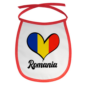 Romania flag, Σαλιάρα μωρού αλέκιαστη με κορδόνι Κόκκινη