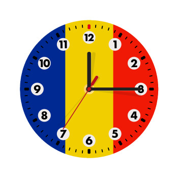 Romania flag, Ρολόι τοίχου ξύλινο (20cm)