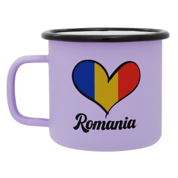 Romania flag, Κούπα Μεταλλική εμαγιέ ΜΑΤ Light Pastel Purple 360ml