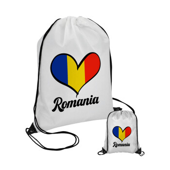 Romania flag, Τσάντα πουγκί με μαύρα κορδόνια (1 τεμάχιο)