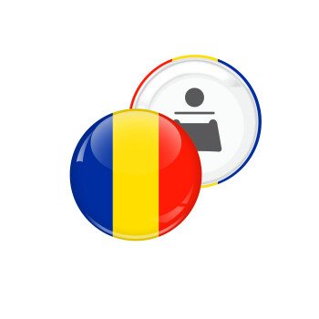 Romania flag, Μαγνητάκι και ανοιχτήρι μπύρας στρογγυλό διάστασης 5,9cm