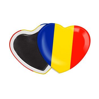 Romania flag, Μαγνητάκι καρδιά (57x52mm)