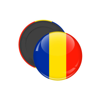 Romania flag, Μαγνητάκι ψυγείου στρογγυλό διάστασης 5cm