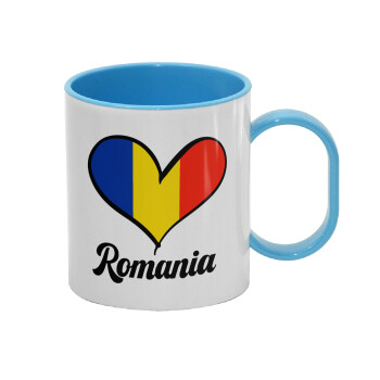 Romania flag, Κούπα (πλαστική) (BPA-FREE) Polymer Μπλε για παιδιά, 330ml
