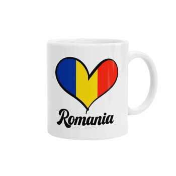 Romania flag, Ceramic coffee mug, 330ml (1pcs)