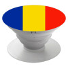 Romania flag, Pop Socket Λευκό Βάση Στήριξης Κινητού στο Χέρι