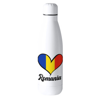Romania flag, Μεταλλικό παγούρι θερμός (Stainless steel), 500ml