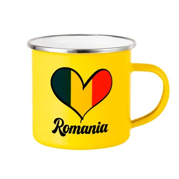 Romania flag, Κούπα Μεταλλική εμαγιέ Κίτρινη 360ml