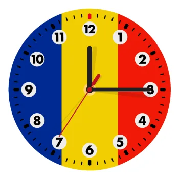 Romania flag, Ρολόι τοίχου ξύλινο (20cm)