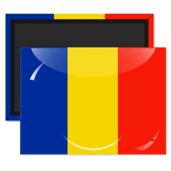 Romania flag, Ορθογώνιο μαγνητάκι ψυγείου διάστασης 9x6cm