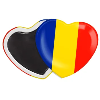 Romania flag, Μαγνητάκι καρδιά (57x52mm)