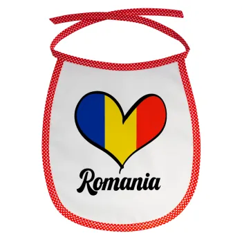 Romania flag, Σαλιάρα μωρού αλέκιαστη με κορδόνι Κόκκινη